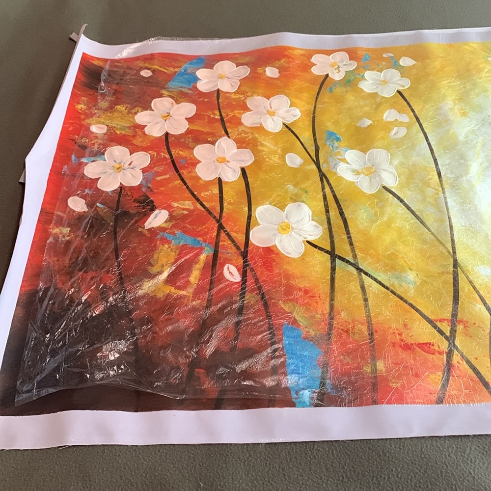 Beautiful floral original oil painting. Approx 48 1/2” x 24 1/2”. - Picture 2 of 4